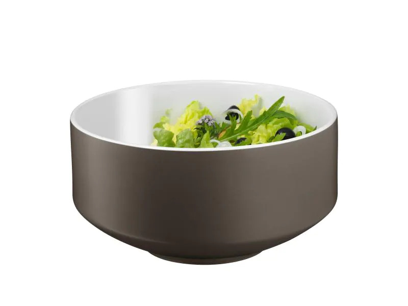 WMF Salatschüssel-Set Moto mit Besteck 26 cm, Grau