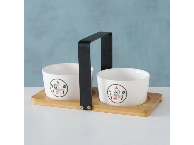 Boltze Schale Griller 2 Stück, Weiss