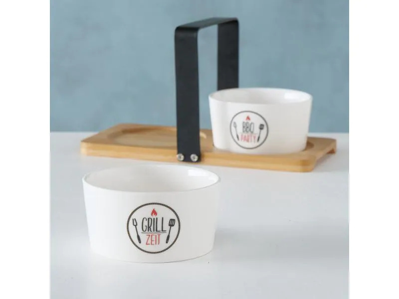 Boltze Schale Griller 2 Stück, Weiss