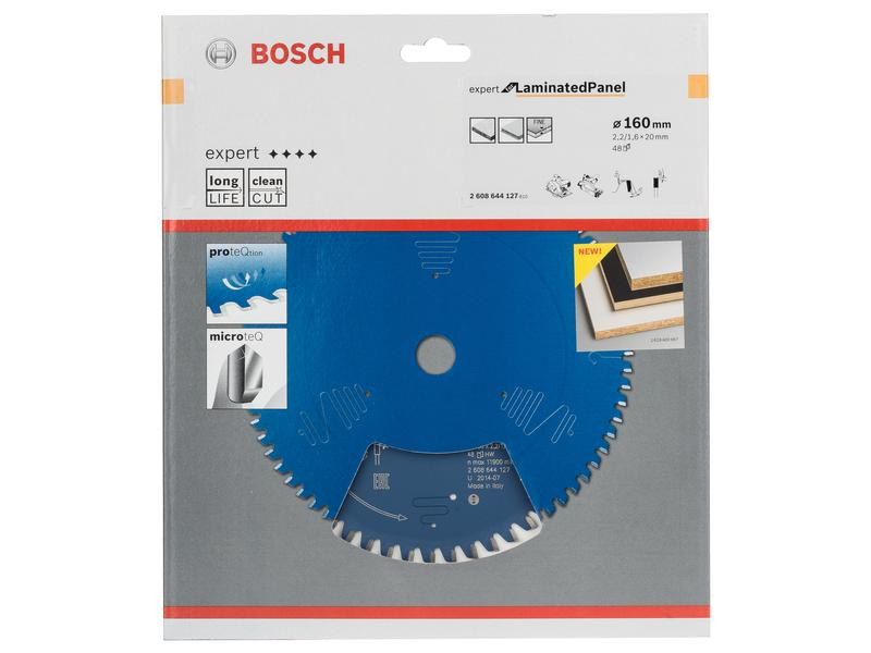 Bosch Professional Kreissägeblatt Expert Laminated Panel, 16 x 2 x 0.22 cm, 48