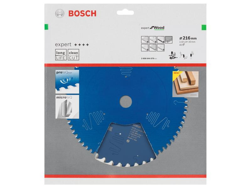 Bosch Professional Kreissägeblatt Expert for Wood, 21.6 cm x 3 cm x 0.24 cm, 40