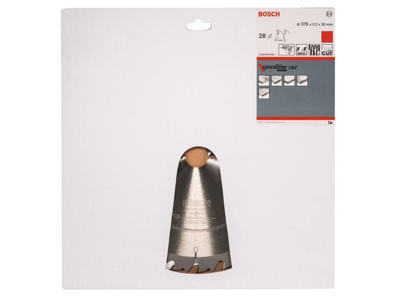 Bosch Professional Kreissägeblatt Speedline Wood, 31.5 cm x 3 cm x 0.32 cm, 28