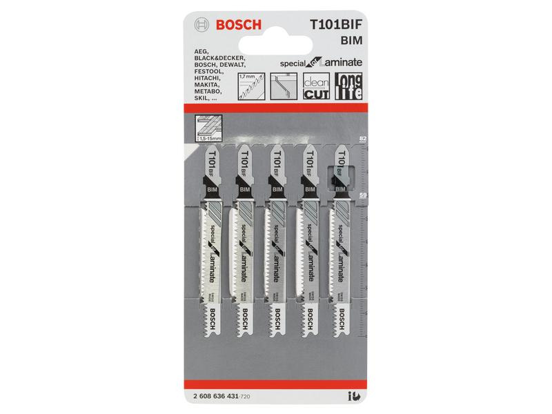 Bosch Professional Stichsägeblätter-Set T 101 BIF Special Laminate, 5-teilig