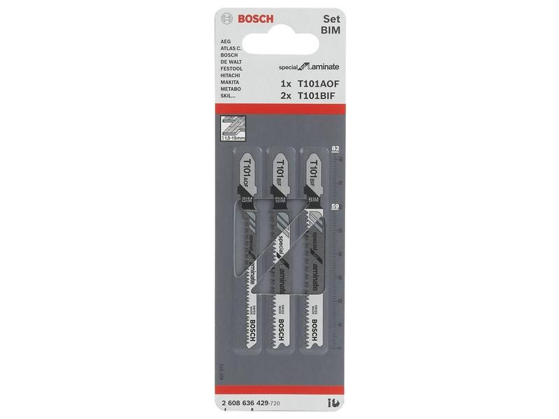 Bosch Professional Stichsägeblätter-Set for Laminat, 3-teilig