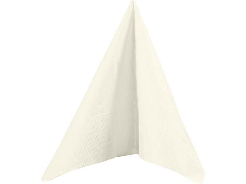 Creativ Company Papierservietten 33 cm x 33 cm, 20 Stück, Crème