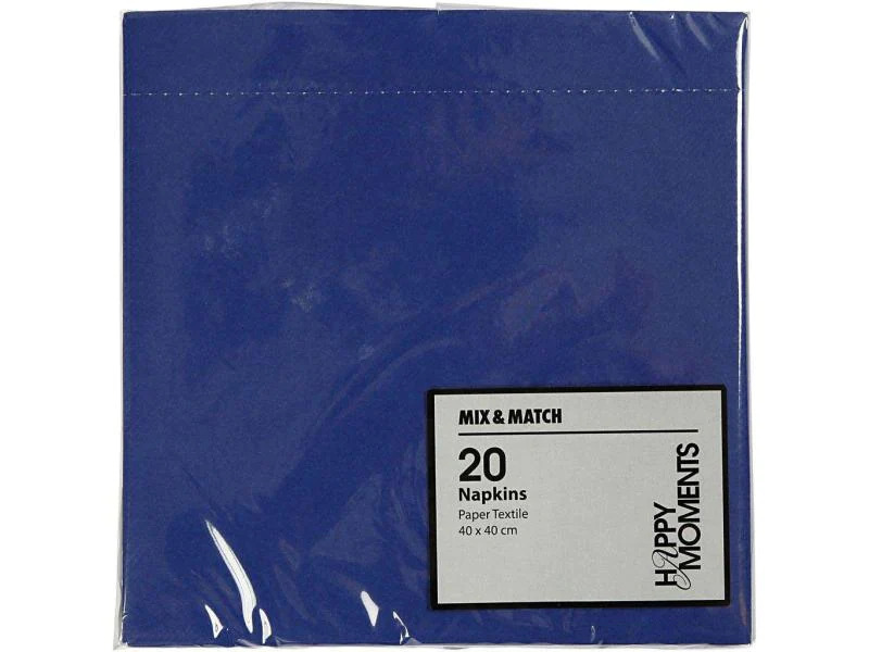 Creativ Company Papierservietten 40 cm x 40 cm, 20 Stück, Dunkelblau