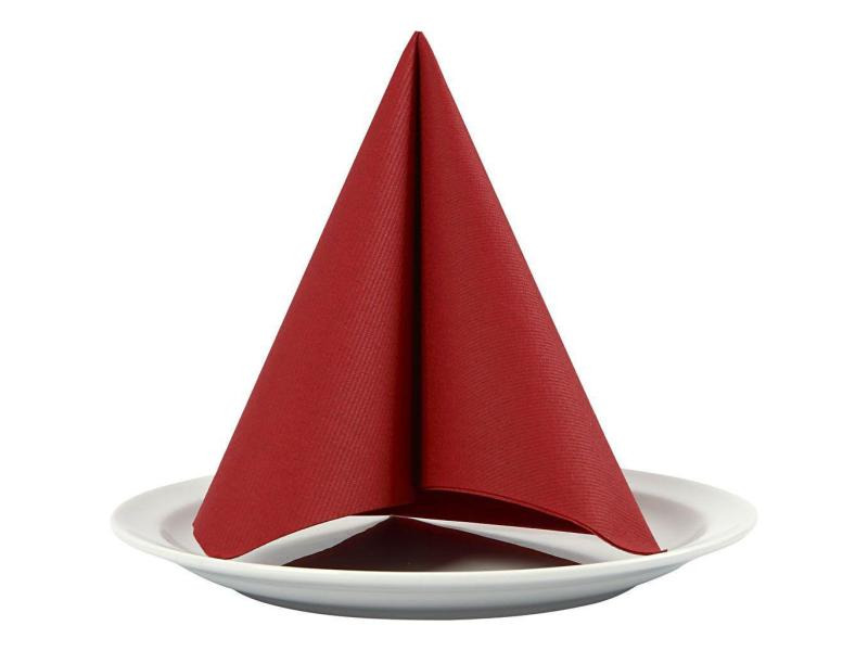 Creativ Company Papierservietten 40 cm x 40 cm, 20 Stück, Weinrot
