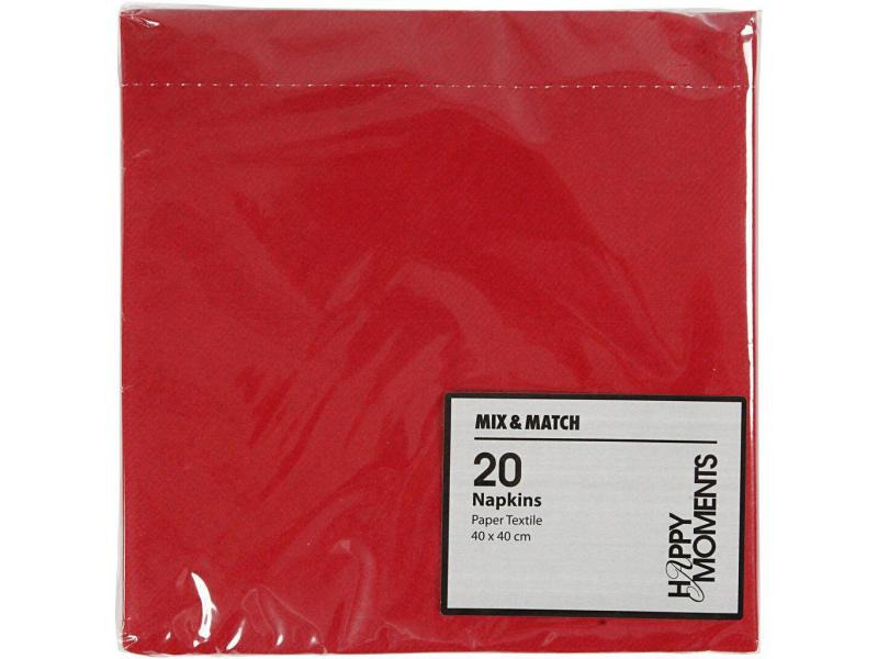 Creativ Company Papierservietten 40 cm x 40 cm, 20 Stück, Weinrot