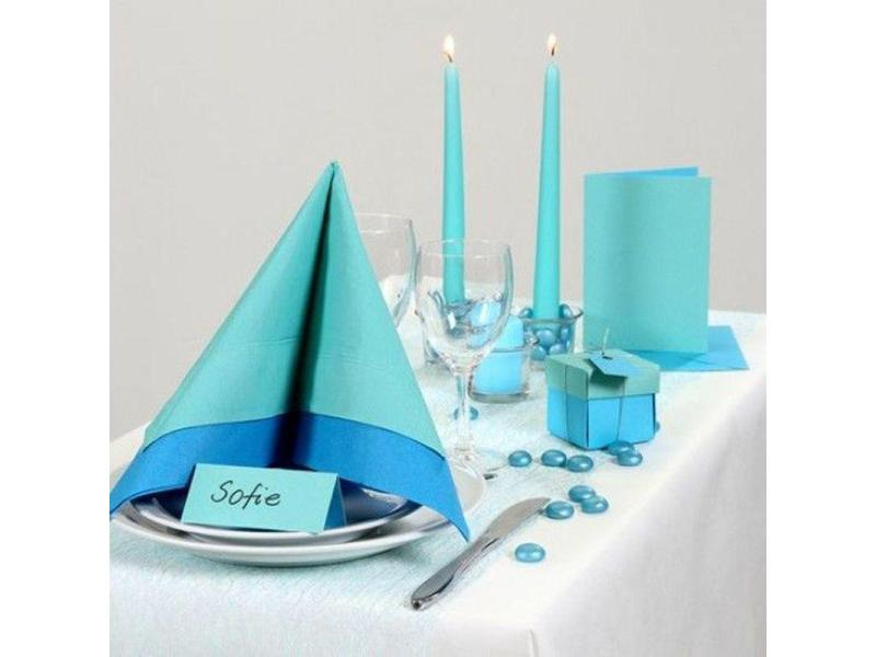 Creativ Company Papierservietten Türkis 33 cm x 33 cm, 20 Stück, Türkis