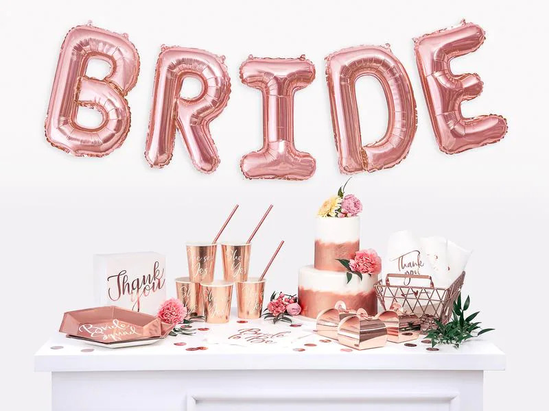 Partydeco Papierservietten Bride to be 33 x 33 cm, Weiss/Rosegold
