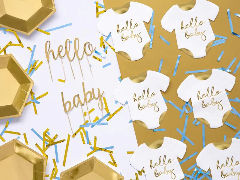 Partydeco Papierservietten Hello Baby Strampler 16 x 16 cm, 20 Stück