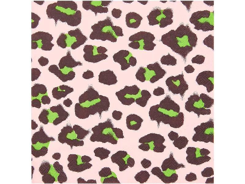 Rico Design Papierservietten Leo 33 cm x 33 cm, 20 Stück, Rosa/Grün
