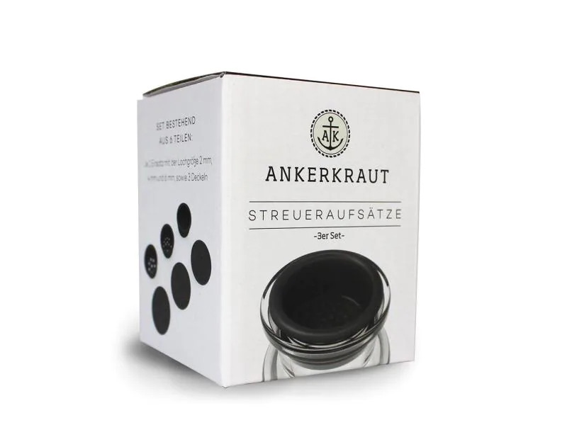 Ankerkraut Korkenglas Streuaufsatz 3er-Set