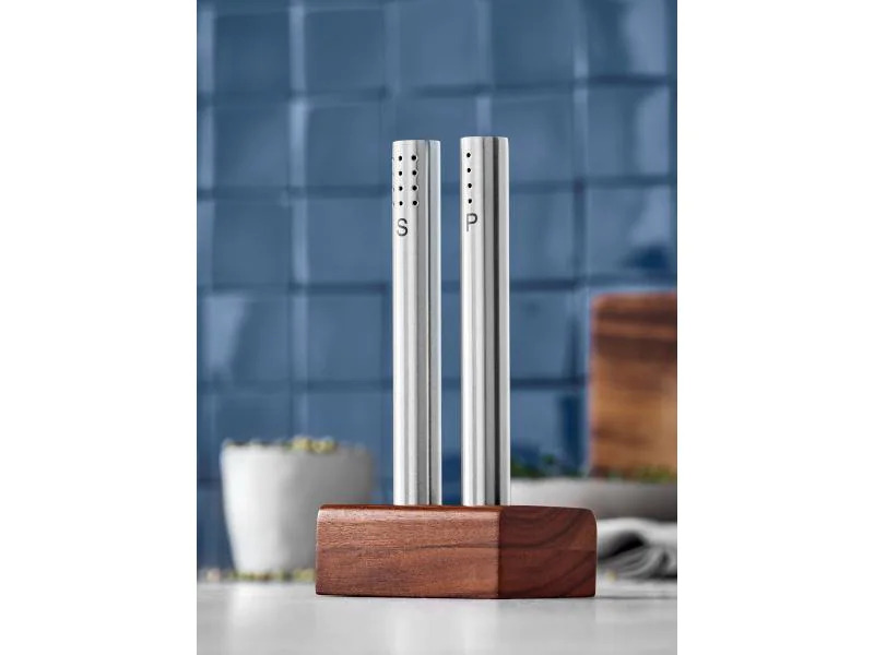 WMF Salz- &amp; Pfefferstreuer Silber/Braun