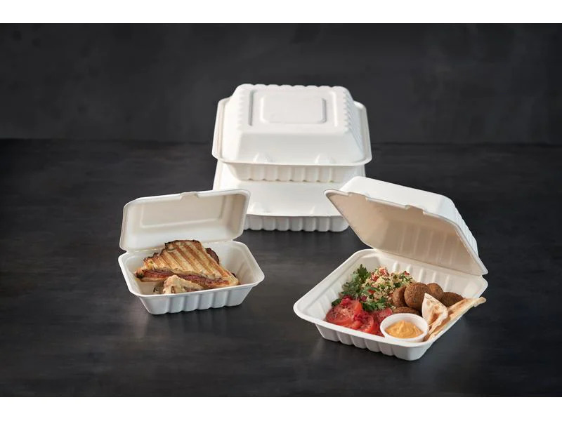 BioPak Menübox 3-Teilung 50 Stück, 590 ml