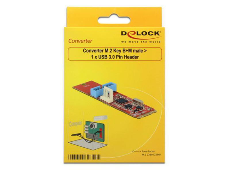 Delock Konverter M.2 Key B+M - 1x USB 3.0
