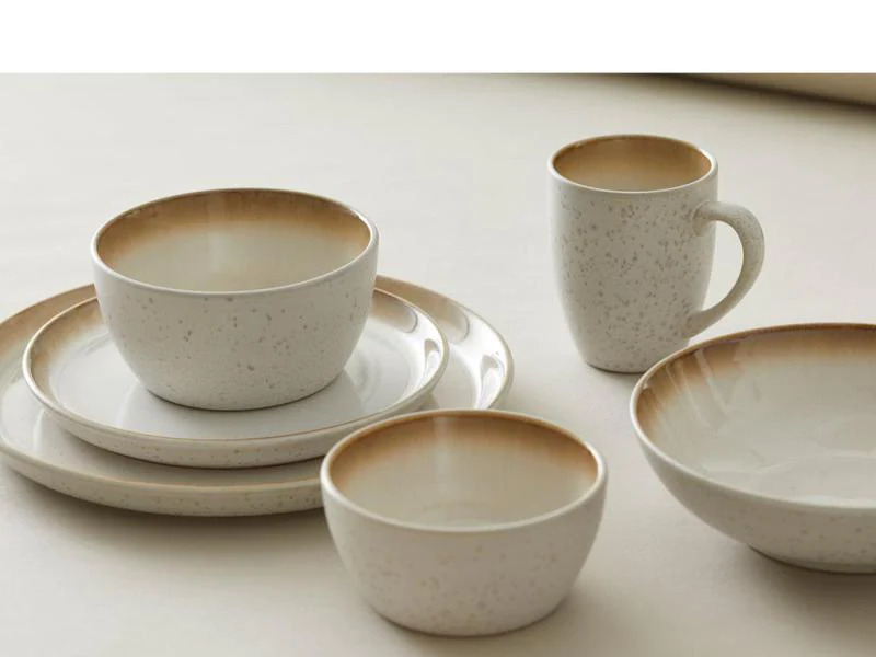 Bitz Frühstücks- und Dessertteller Ø 21 cm 6 Stück, Braun/Crème