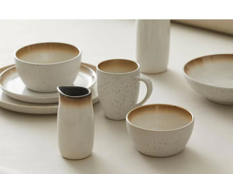 Bitz Frühstücks- und Dessertteller Ø 21 cm 6 Stück, Braun/Crème