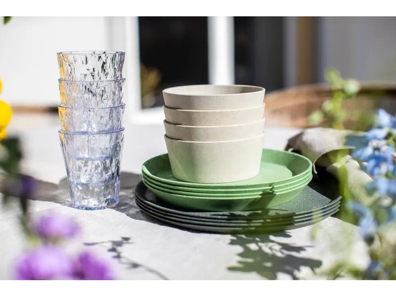 Koziol Speiseteller Connect Ø 20.5cm, 4 Stück, Grau