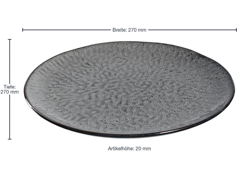 Leonardo Speiseteller Matera Ø 27 cm 6 Stück, Anthrazit