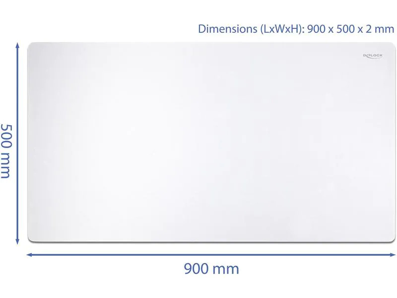Delock Mausmatte 900 x 500 x 2 mm Weiss