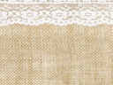Partydeco Tischläufer Jute mit Spitze 28 x 275 cm, 1 Stk, Braun/Weiss
