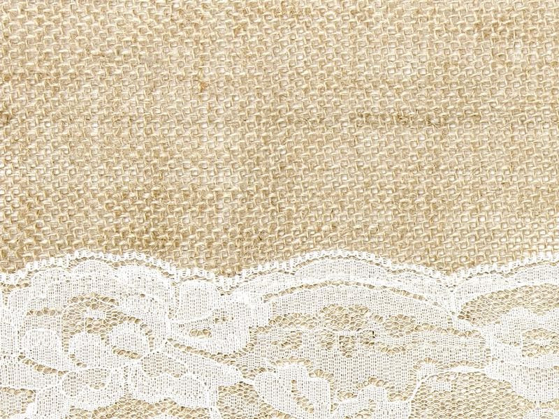 Partydeco Tischläufer Jute mit Spitze 28 x 275 cm, 1 Stk, Braun/Weiss