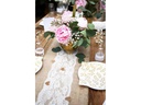 Partydeco Tischläufer Jute mit Spitze 28 x 275 cm, 1 Stk, Braun/Weiss