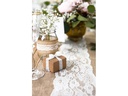 Partydeco Tischläufer Jute mit Spitze 28 x 275 cm, 1 Stk, Braun/Weiss