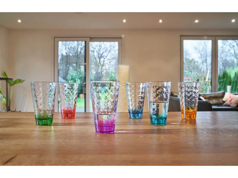 Leonardo Trinkglas Optic 215 ml, 6 Stück, Mehrfarbig