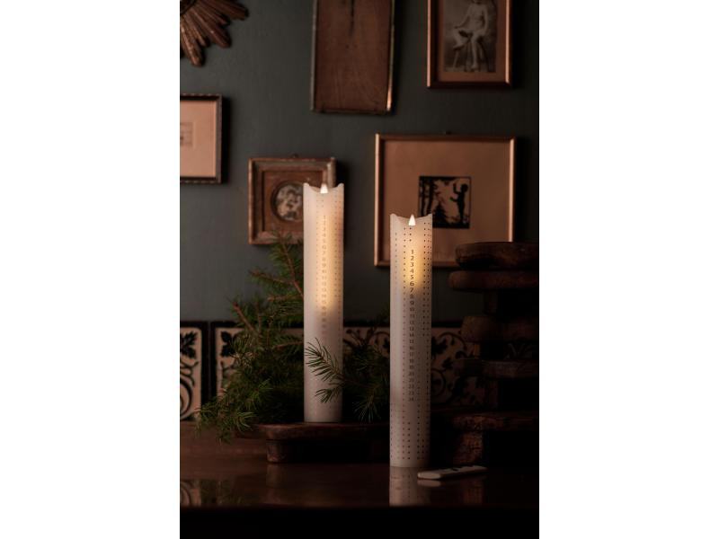 Sirius LED-Kerze Advent Calendar Weiss, 29 cm