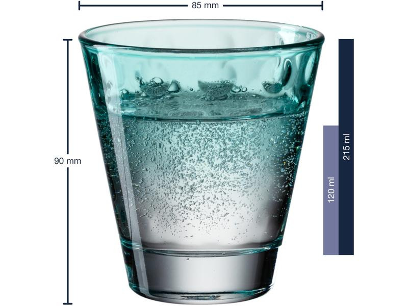 Leonardo Trinkglas Optic Pastell 215 ml, 6 Stück, Mint