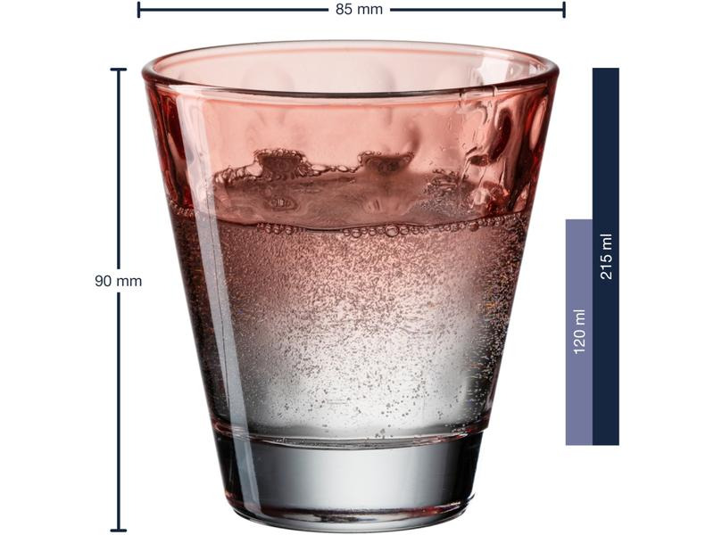 Leonardo Trinkglas Optic Pastell 215 ml, 6 Stück, Rot
