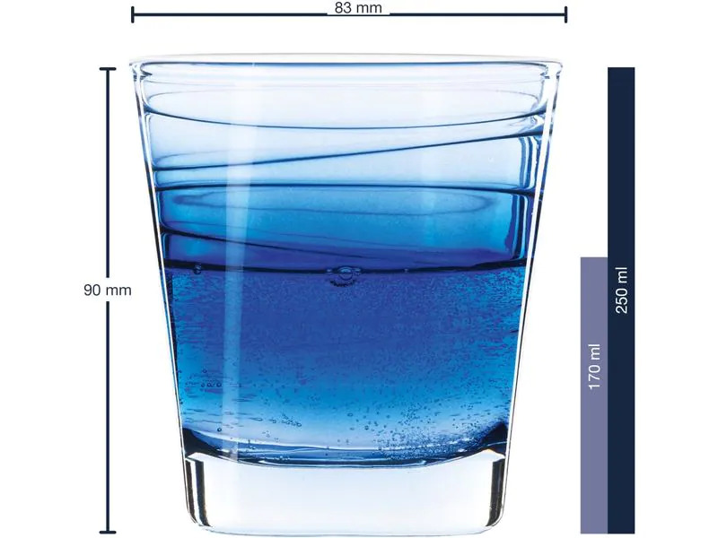 Leonardo Trinkglas Vario Struttura 250 ml, 6 Stück, Blau