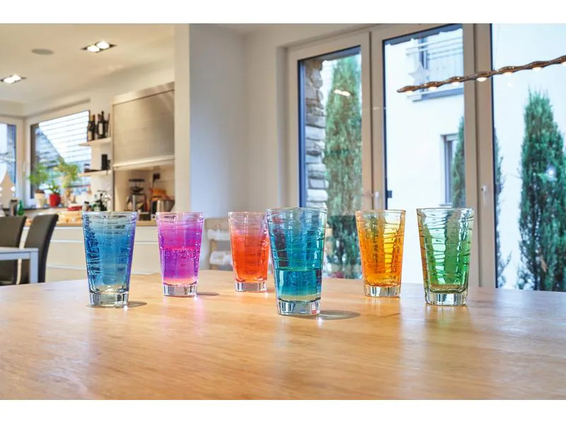Leonardo Trinkglas Vario Struttura 280 ml, 6 Stück, Blau