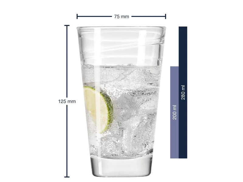 Leonardo Trinkglas Vario Struttura 280 ml, 6 Stück, Transparent