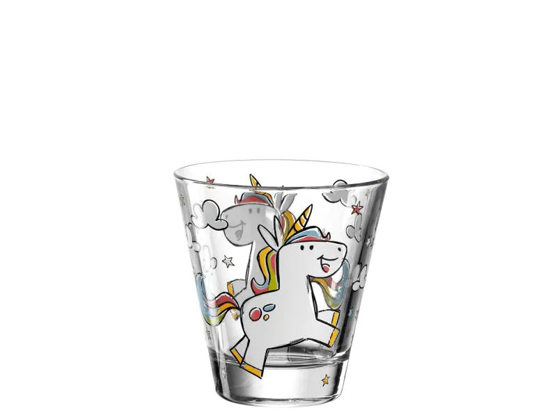 Leonardo Trinkglas für Kinder Bambini Einhorn, 215 ml, 6 Stück