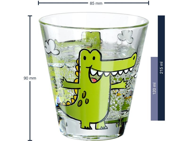 Leonardo Trinkglas für Kinder Bambini Krokodil 215 ml, 6 Stück