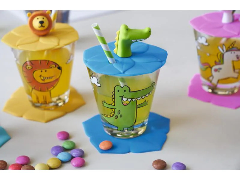 Leonardo Trinkglas für Kinder Bambini Krokodil, 215 ml, 3-teilig