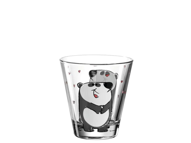 Leonardo Trinkglas für Kinder Bambini Panda 215 ml, 6 Stück