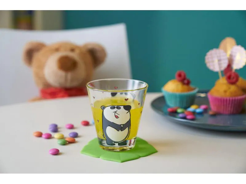 Leonardo Trinkglas für Kinder Bambini Panda 215 ml, 6 Stück
