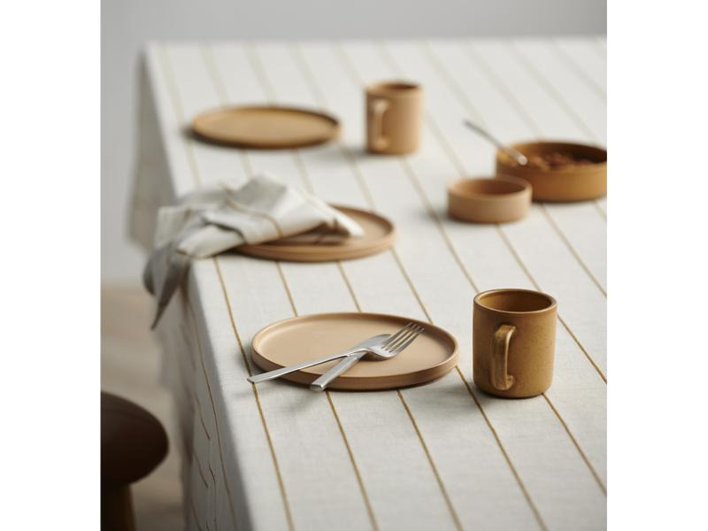 Södahl Tischdecke Line Ø 160 cm,  Crème/Gold