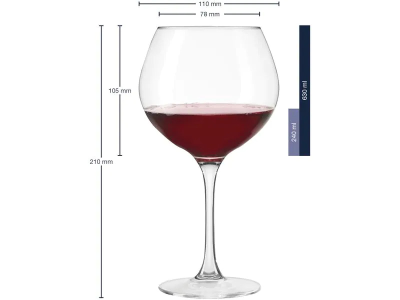 Leonardo Rotweinglas Ciao, Burgunder 630 ml, 6 Stück, Transparent