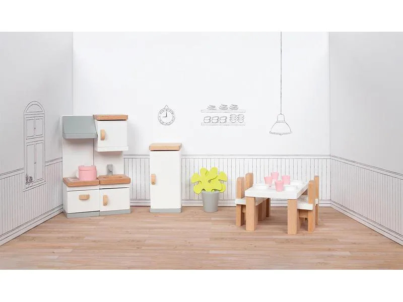 Goki Puppenhausmöbel Küchenausstattung 20-teilig