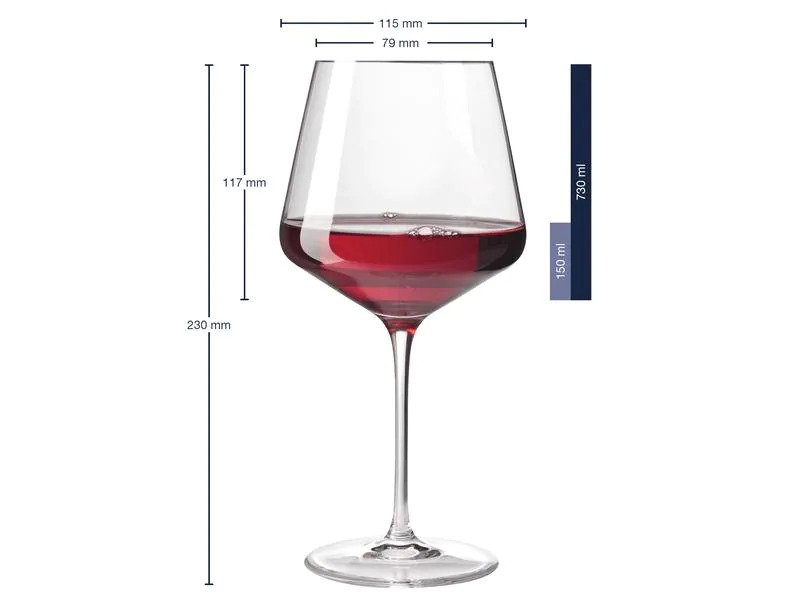 Leonardo Rotweinglas Puccini, Burgunder 730 ml, 6 Stück, Transparent