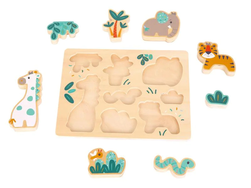 Spielba Holzspielwaren Holz-Puzzle 3D Elefant &amp; Giraffe
