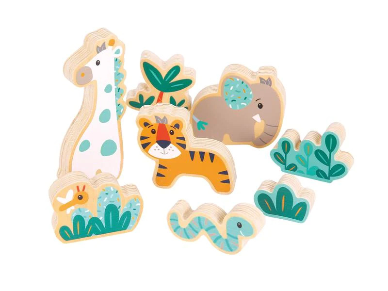 Spielba Holzspielwaren Holz-Puzzle 3D Elefant &amp; Giraffe