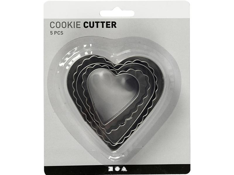 Creativ Company Ausstecher 8 cm 5 Stück, Herz
