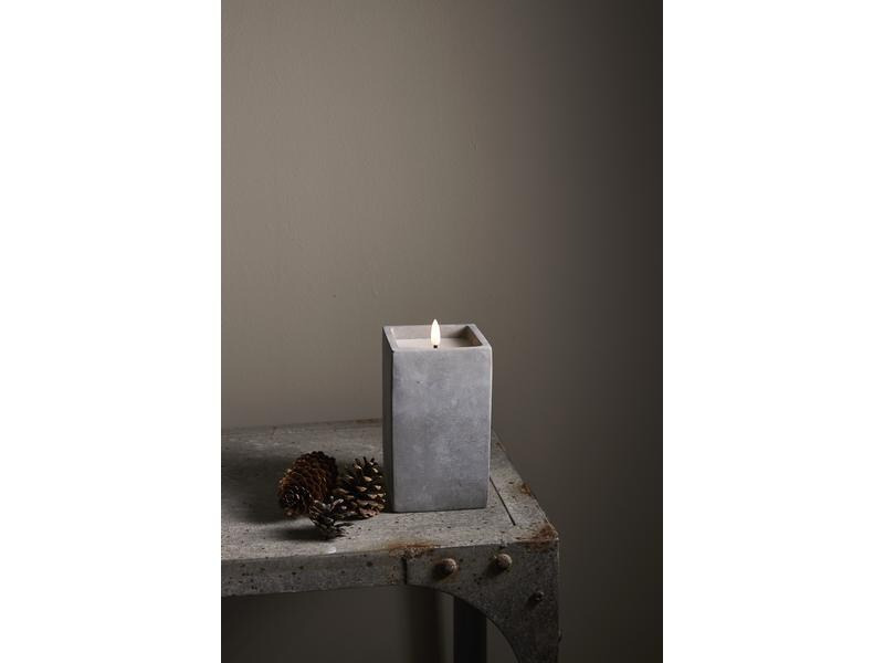 Star Trading LED-Kerze Flamme Cem, Ø 9 cm x 165 mm, Grau