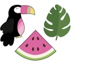 Cut my Cookies Ausstecher Serie mit Tucan, Melona und Blatt